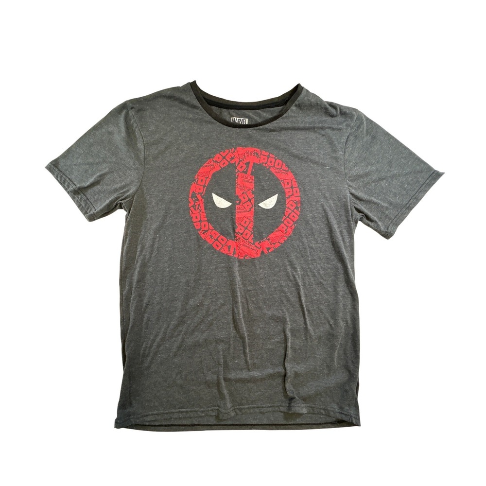 Marvel Aeropostale Deadpool Graphic T-Shirt Mens XL Gray Heather Short Sleeve